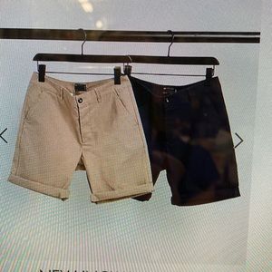 ASOS DESIGN 2 pack slim chino shorts in navy & stone brand new